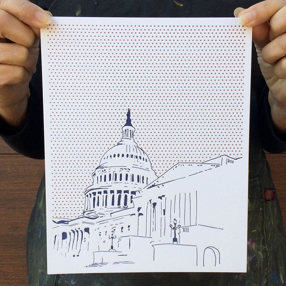Washington D.C. | United States Capitol Building | Letterpress 8