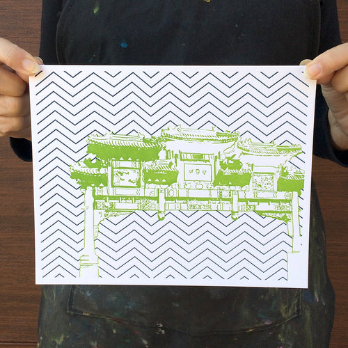 Washington D.C. | Friendship Archway in Chinatown | Letterpress 8"x10" Poster