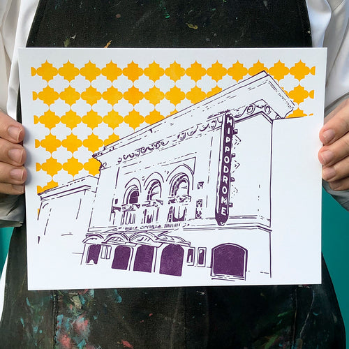 Baltimore Maryland | Hippodrome | Letterpress 8"x10" Poster