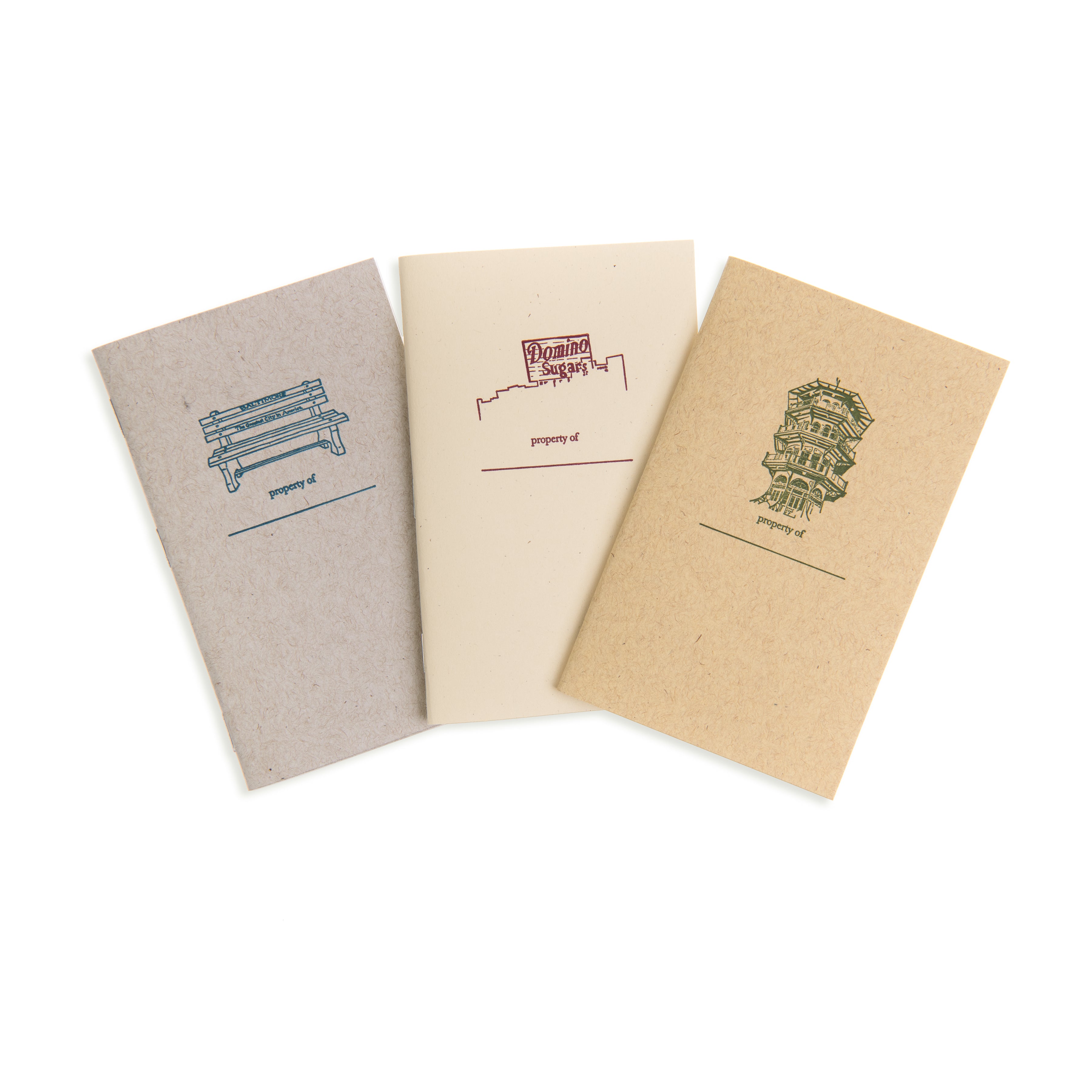 Baltimore Maryland | Baltimore Landmarks Letterpress Mini-Notebooks | set of 3