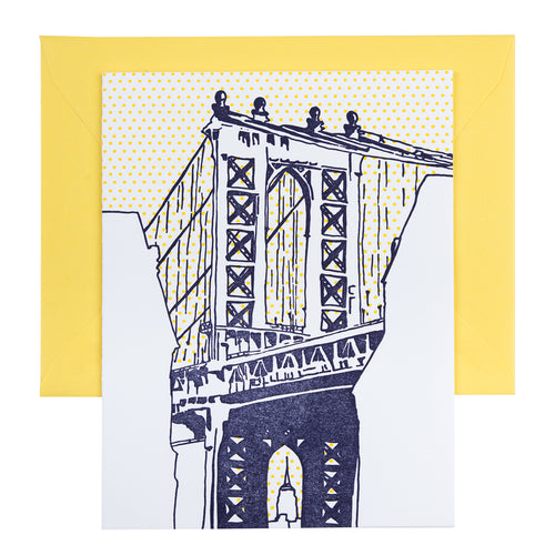 Brooklyn New York | Manhattan Bridge Dumbo | Letterpess City Card