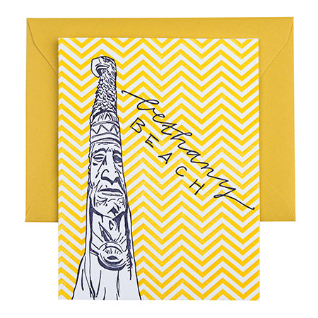 Bethany Beach Delaware | Totem Pole | Letterpress City Card