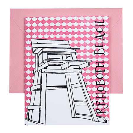 Rehoboth Beach Delaware | Lifeguard Stand | Letterpress City Card