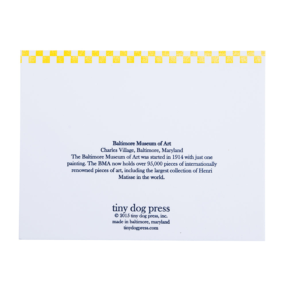 Baltimore Maryland | Baltimore Museum of Art | Letterpress City Card
