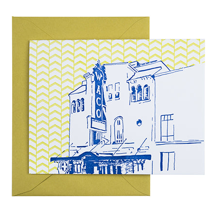 Waco Texas | Hippodrome | Letterpress City Card