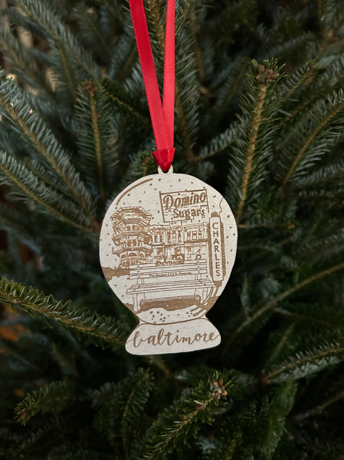 Baltimore Maryland | Snow Globe | Ornament