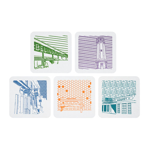 Baltimore Maryland | Art Industry | Letterpress Coasters Package of 5