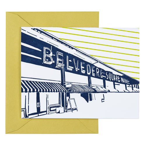 Baltimore Maryland | Belvedere Square | Letterpress City Card