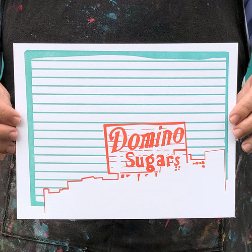 Baltimore Maryland | Domino Sugars Factory | Letterpress 8"x10" Poster