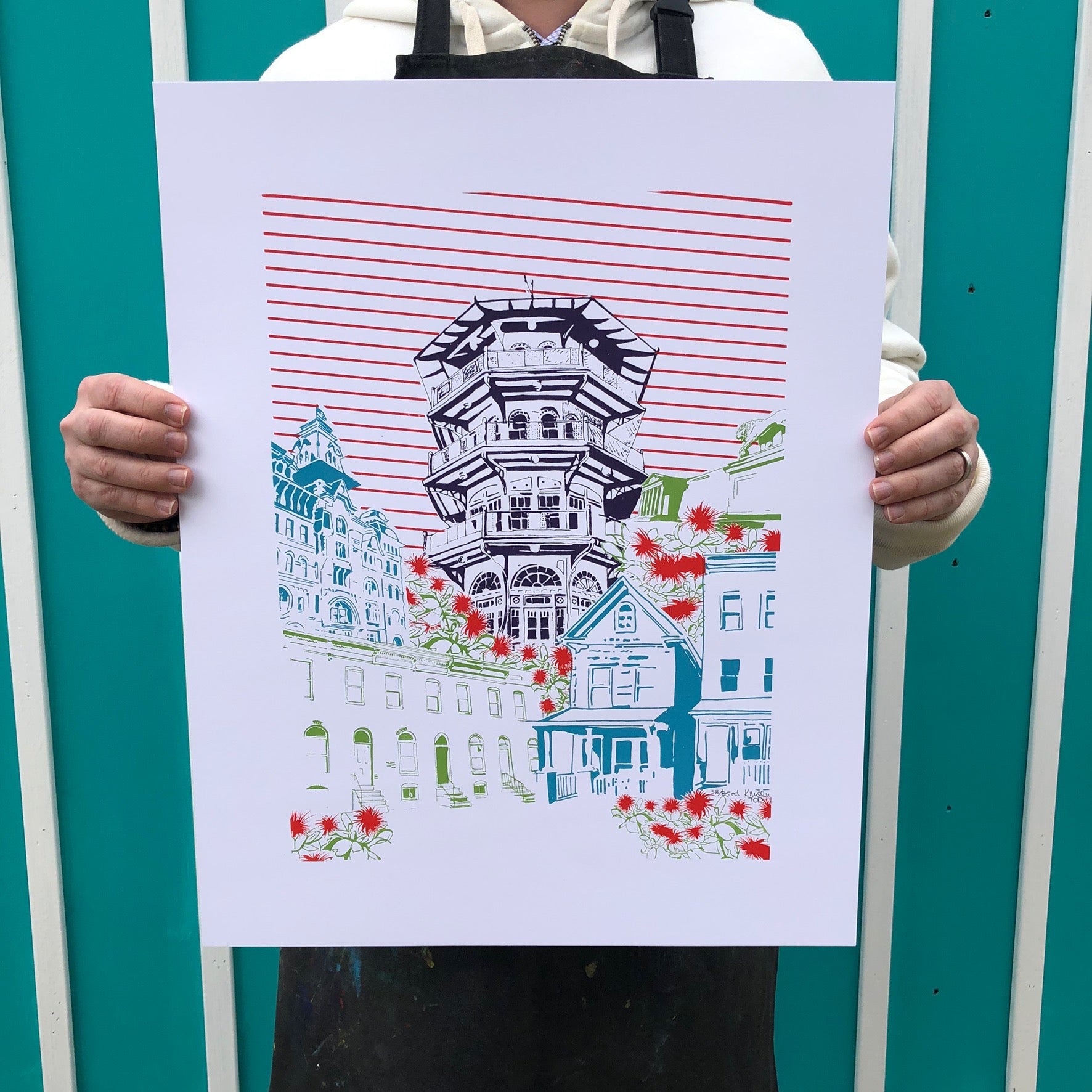 Baltimore Maryland | Blooming Baltimore | Limited Edition Silk Screen 16" x 20" poster