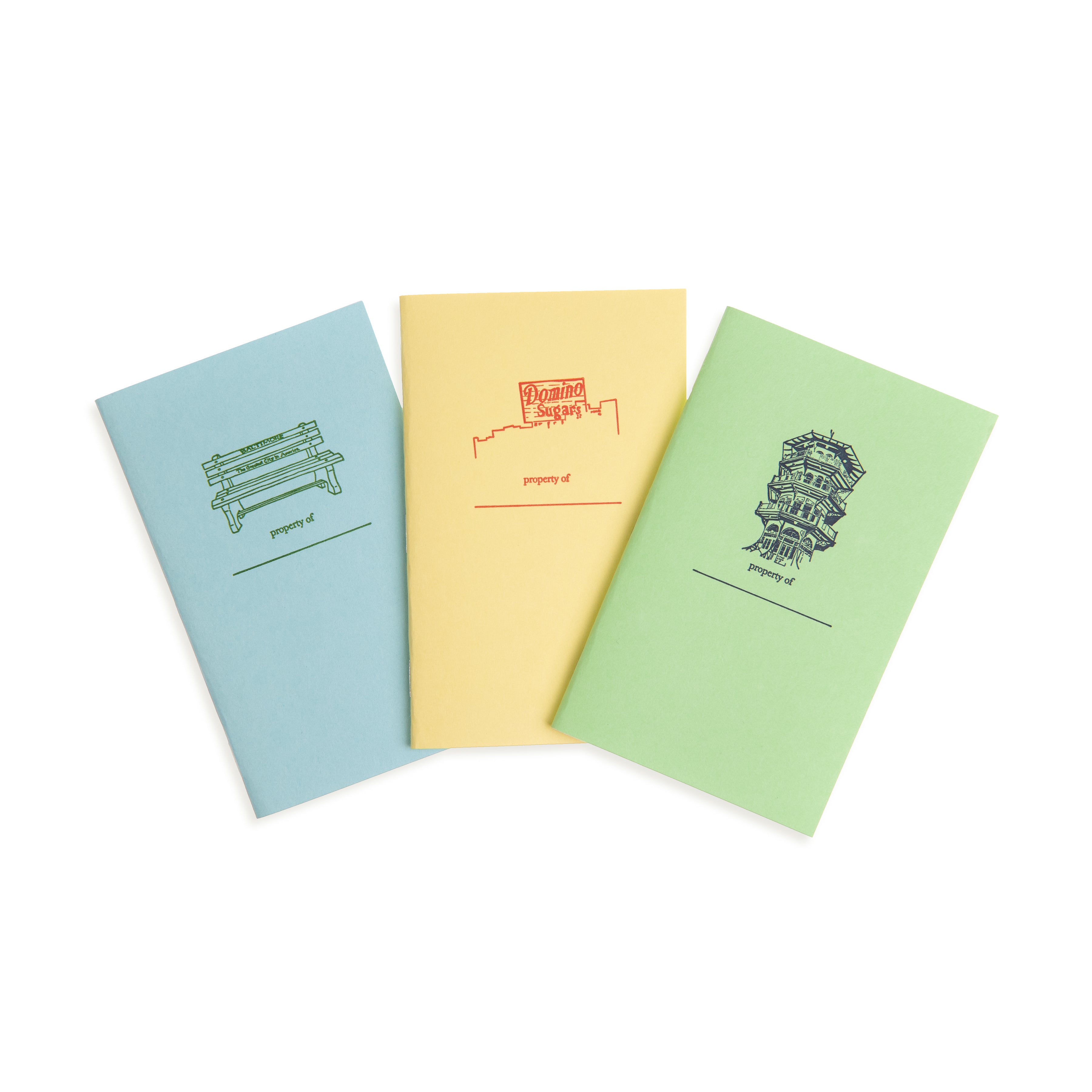 Baltimore Maryland | Baltimore Landmarks Letterpress Mini-Notebooks | set of 3